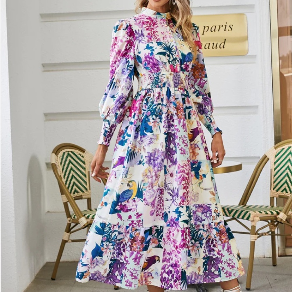 Printed Midi Dress